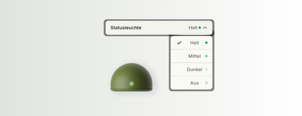 Hub-Feature: Kontrolleuchte einstellen